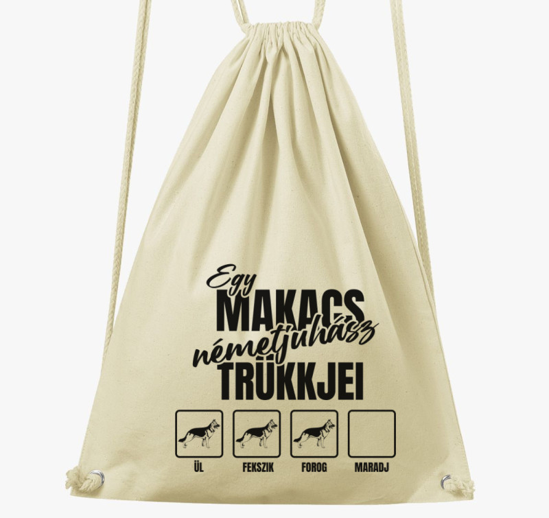 Egy makacs németjuhász trükkjei tornazsák — Natúr