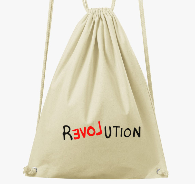 Revolution feliratú tornazsák — Natúr