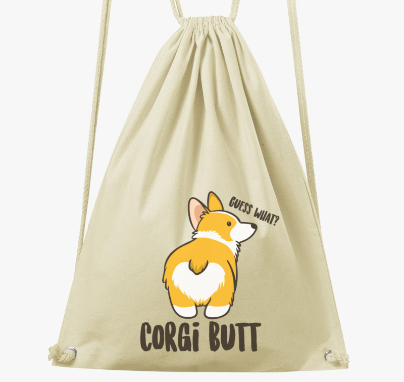 Corgi butt tornazsák — Natúr