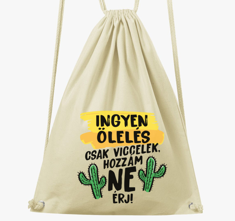 Ingyen ölelés tornazsák — Natúr