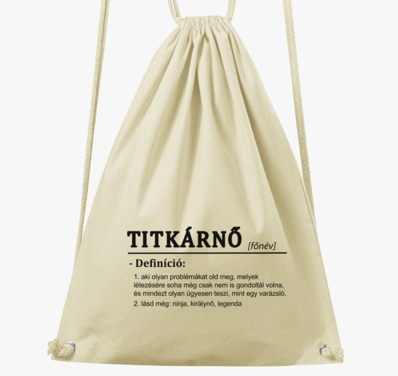 Titkárnő tornazsák — Natúr