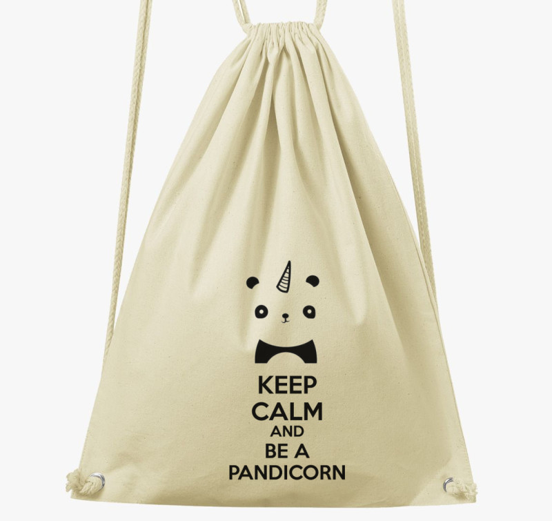 Keep calm and be a pandicorn tornazsák — Natúr