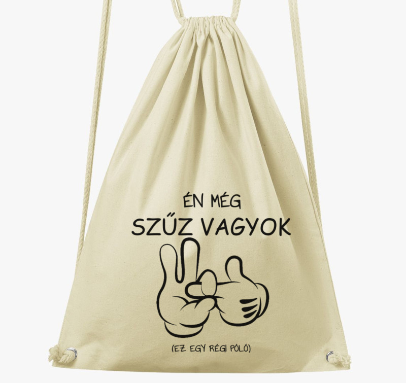 Szűz vagyok - legénybúcsús tornazsák — Natúr