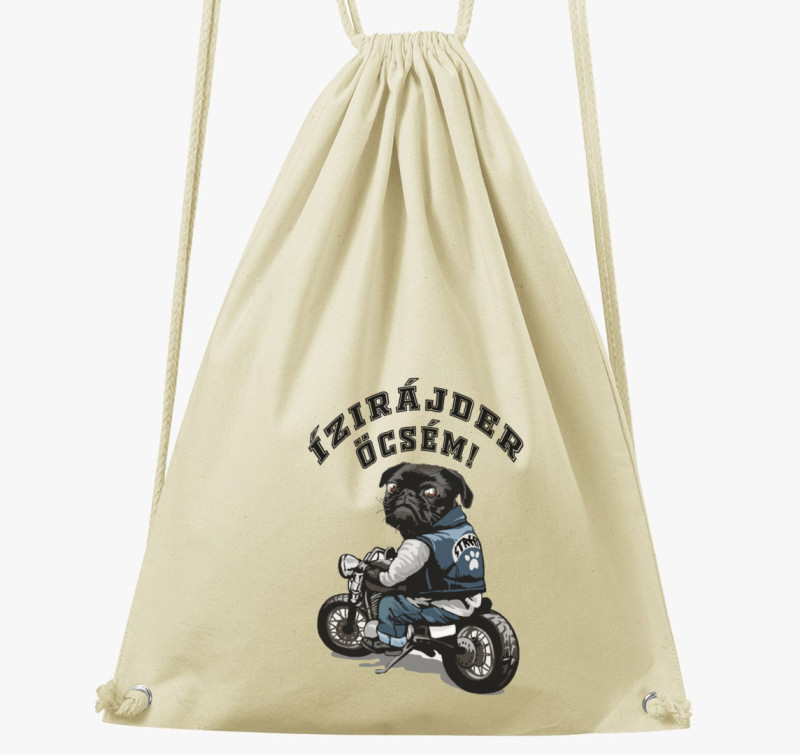 Motoros kutyás tornazsák  — Natúr