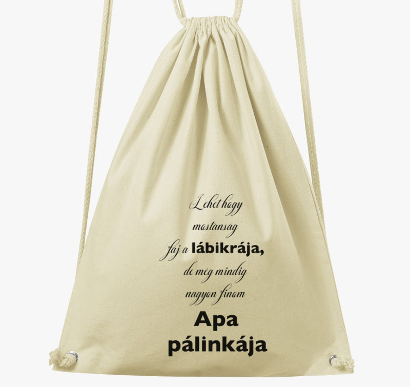 Pálinkafőző apuka tornazsák — Natúr