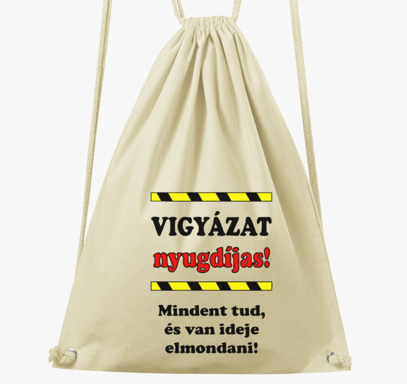 Vigyázat, nyugdíjas tornazsák — Natúr