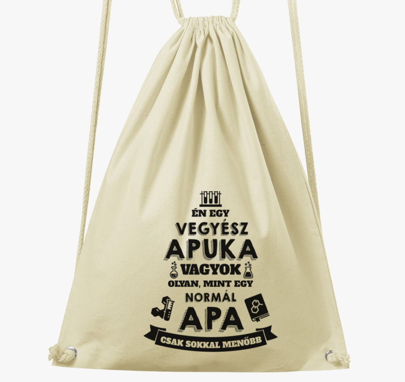 Vegyész apuka tornazsák — Natúr