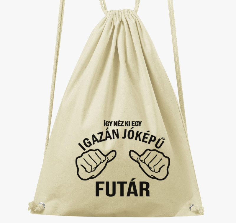 Jóképű futár tornazsák — Natúr