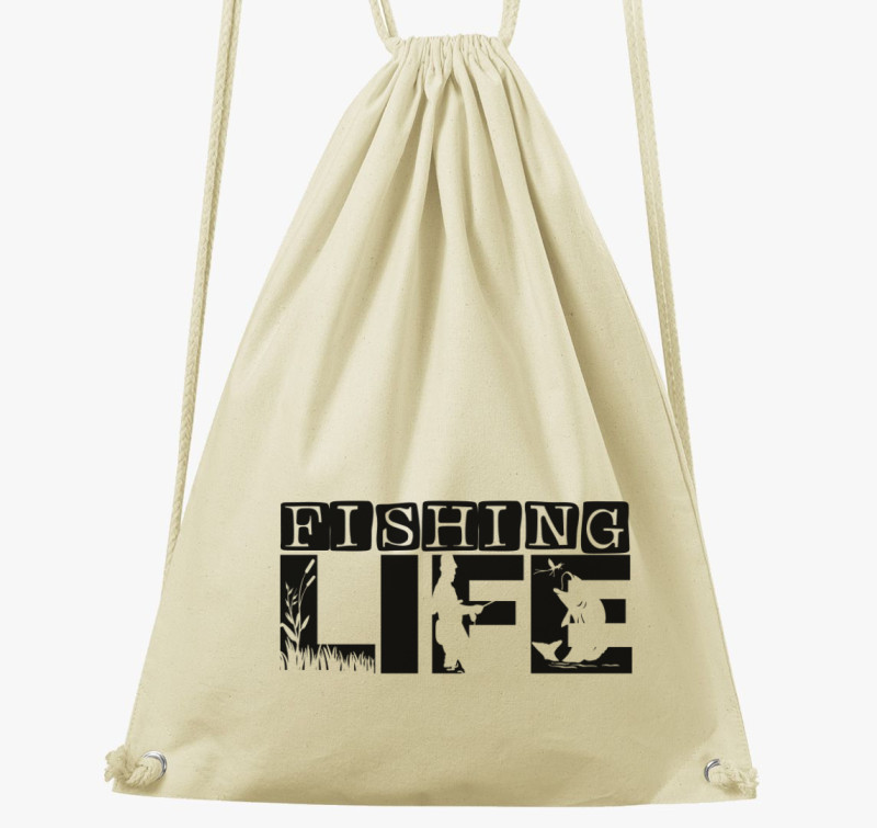Fishing LIFE tornazsák - Horgászat az élet! — Natúr