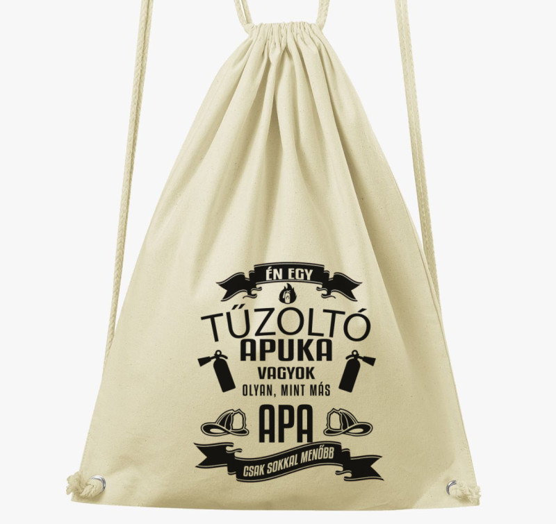 Tűzoltó Apa tornazsák — Natúr