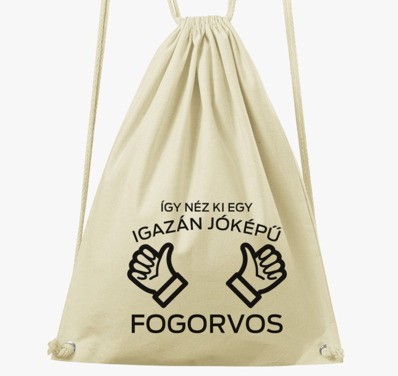Így néz ki egy jóképű fogorvos tornazsák — Natúr