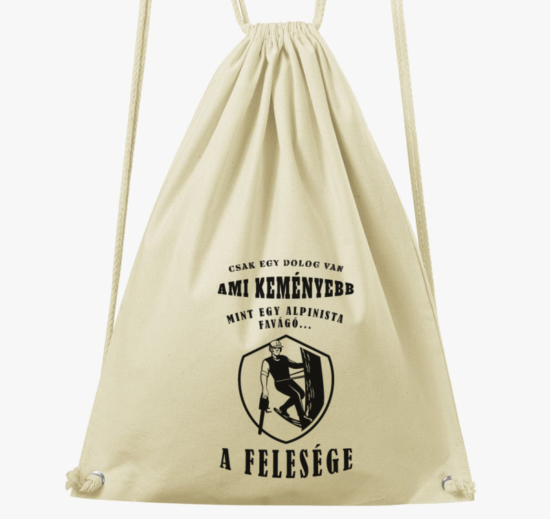Alpinista feleség tornazsák — Natúr