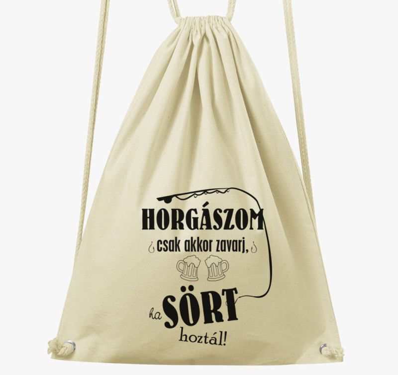 Horgászos Sörös tornazsák — Natúr
