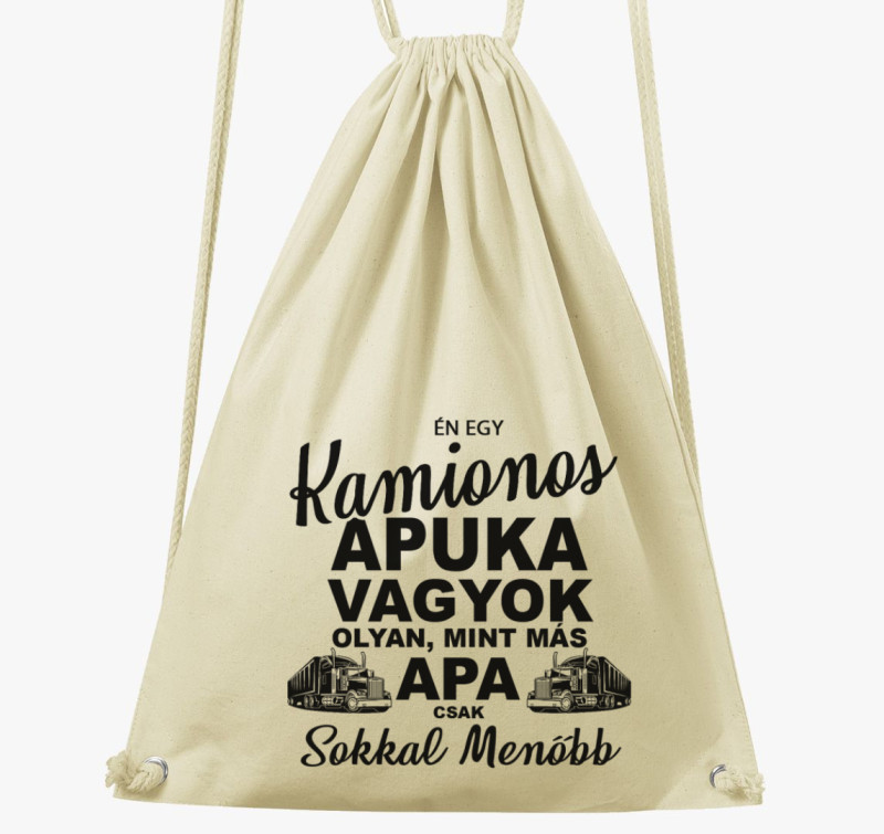 Menő kamionos apuka tornazsák — Natúr