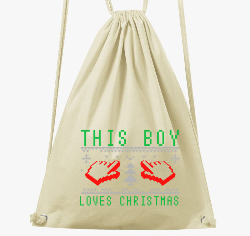 This boy love Christmas tornazsák — Natúr