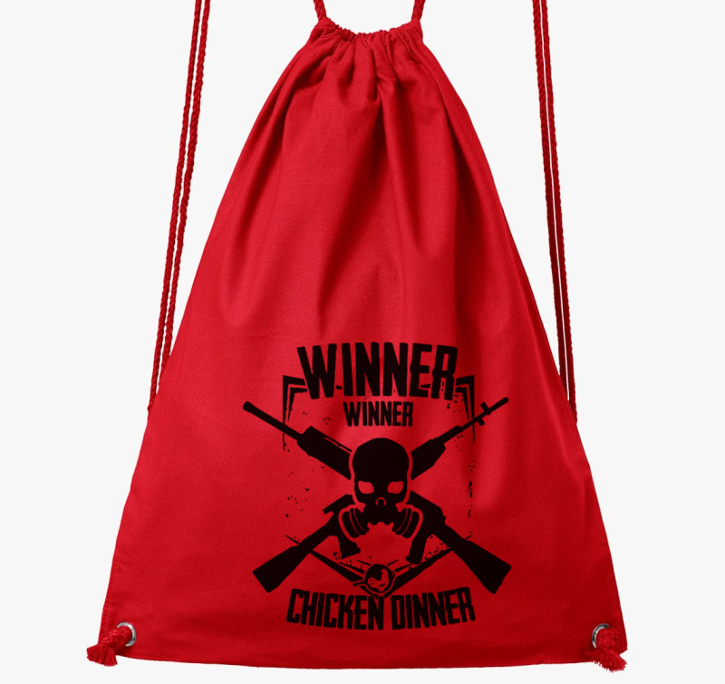 PUBG winner chicken dinner tornazsák — Piros