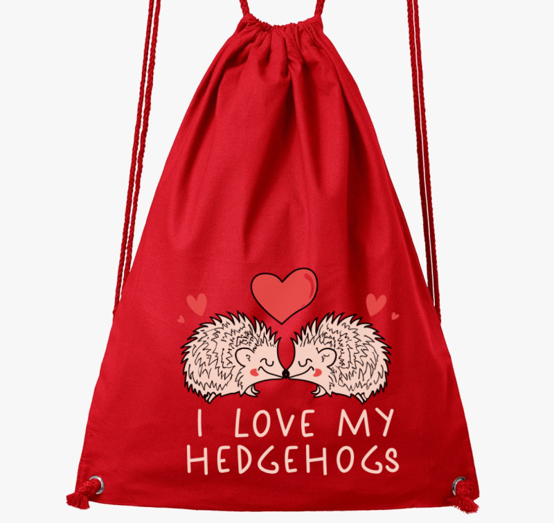 I love my hedgehogs tornazsák — Piros