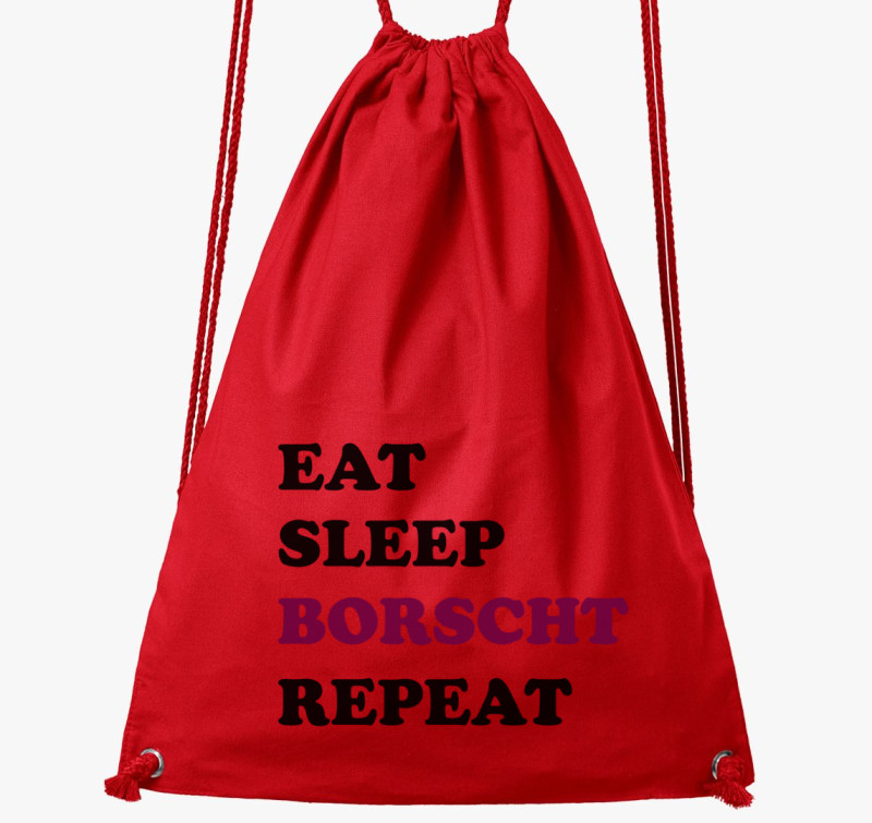 Eat Sleep Borscs tornazsák — Piros