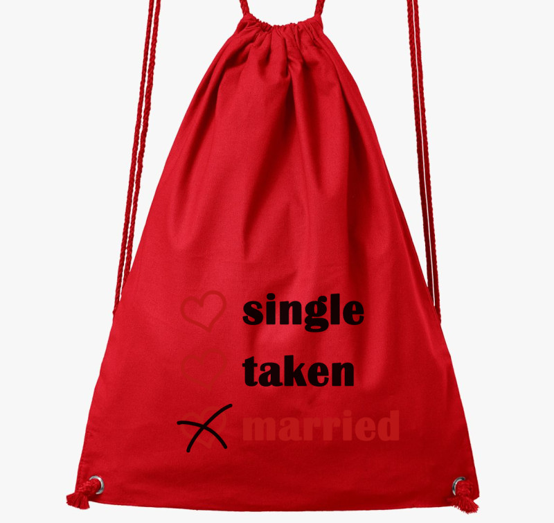 Single Taken Married tornazsák — Piros