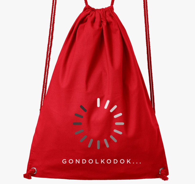 Gondolkodok töltés tornazsák — Piros