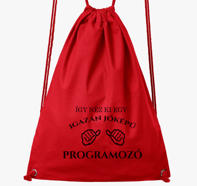 Jóképű programozó tornazsák — Piros
