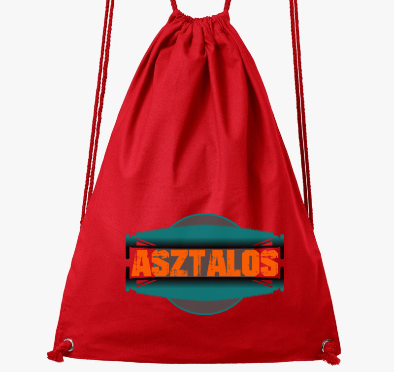Asztalos mintás tornazsák — Piros