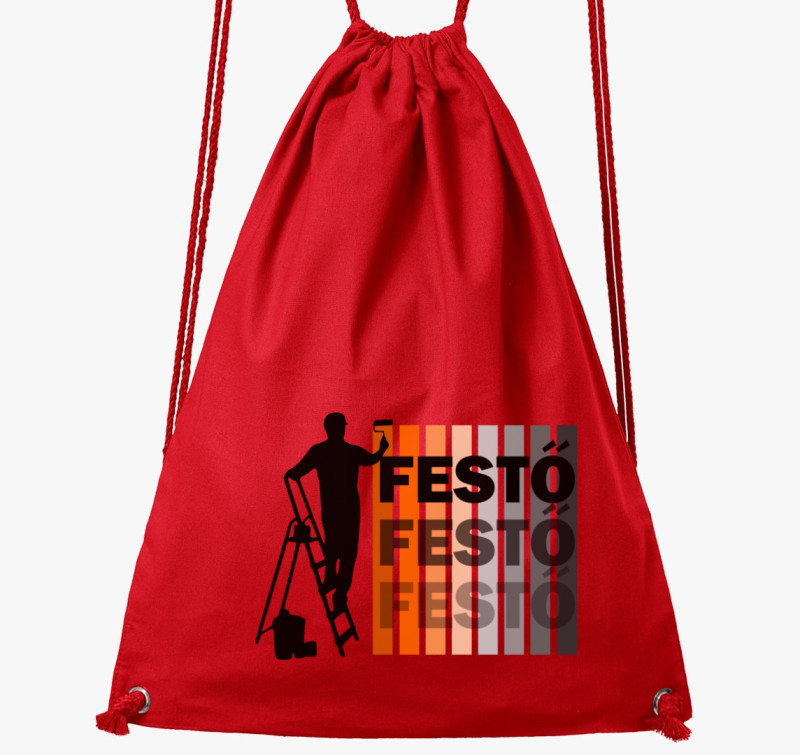 Festő mintás tornazsák — Piros