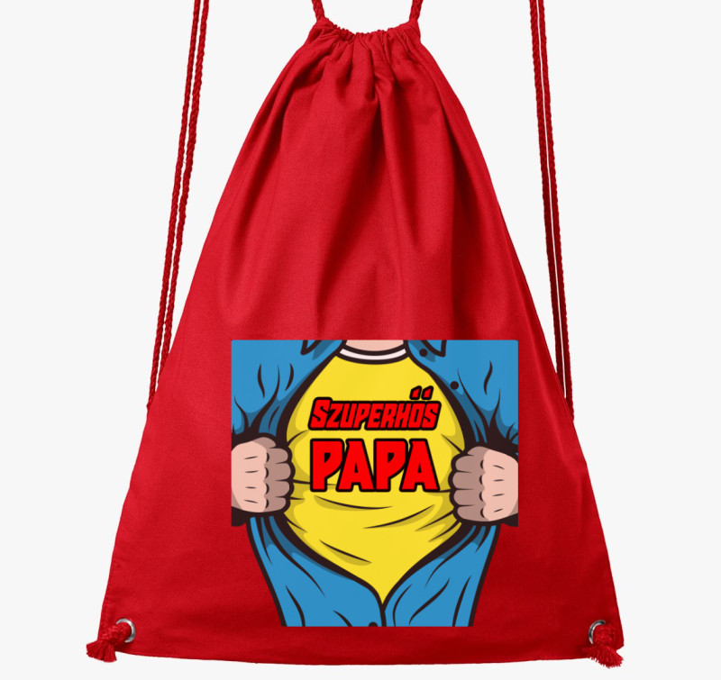 Szuperhős Papa tornazsák — Piros