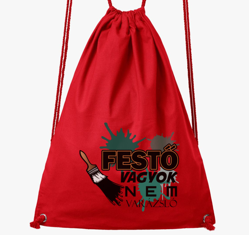 Festő vagyok mintás tornazsák — Piros