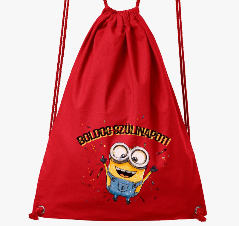 Minion Szülinap tornazsák — Piros