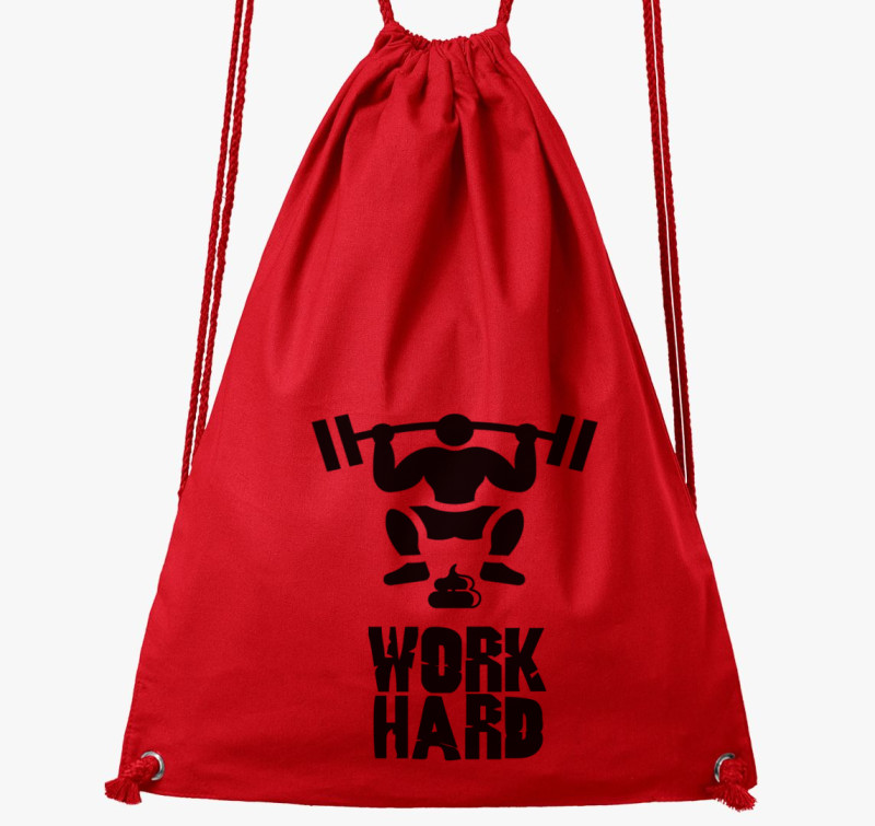 Work Hard tornazsák — Piros