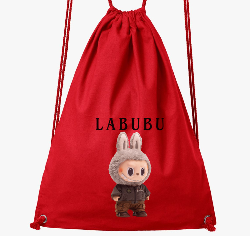 Monster labubu tornazsák — Piros