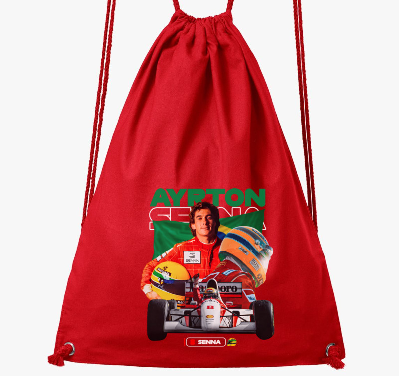Ayrton Senna F1 tornazsák — Piros