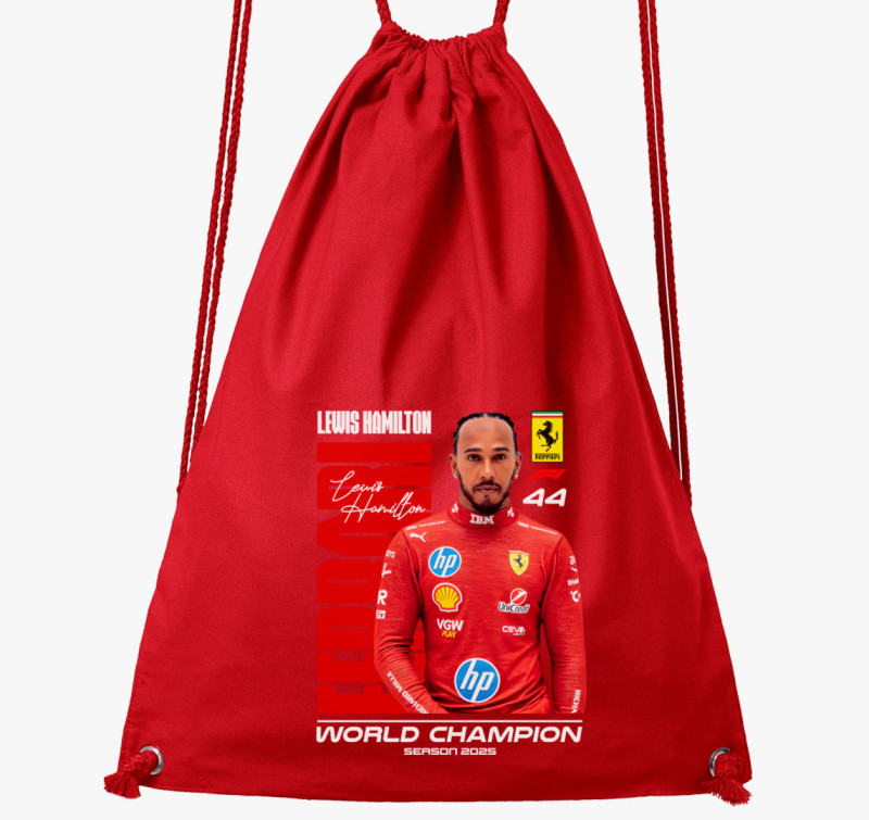 Lewis Hamilton Ferrari tornazsák — Piros
