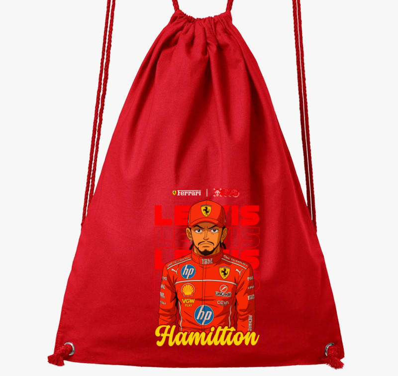 Lewis Hamilton Rajzolt tornazsák — Piros