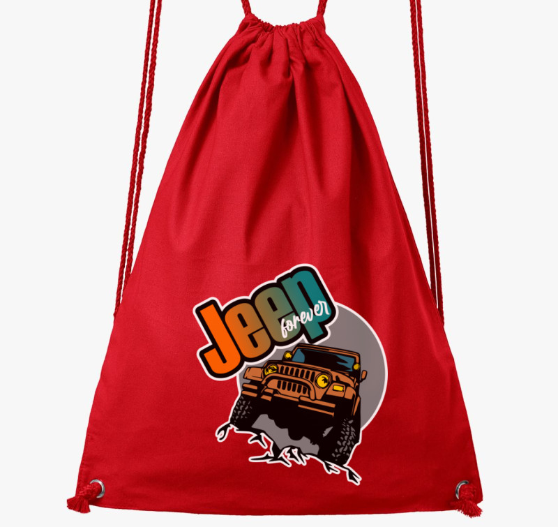 Jeep forever mintás tornazsák — Piros
