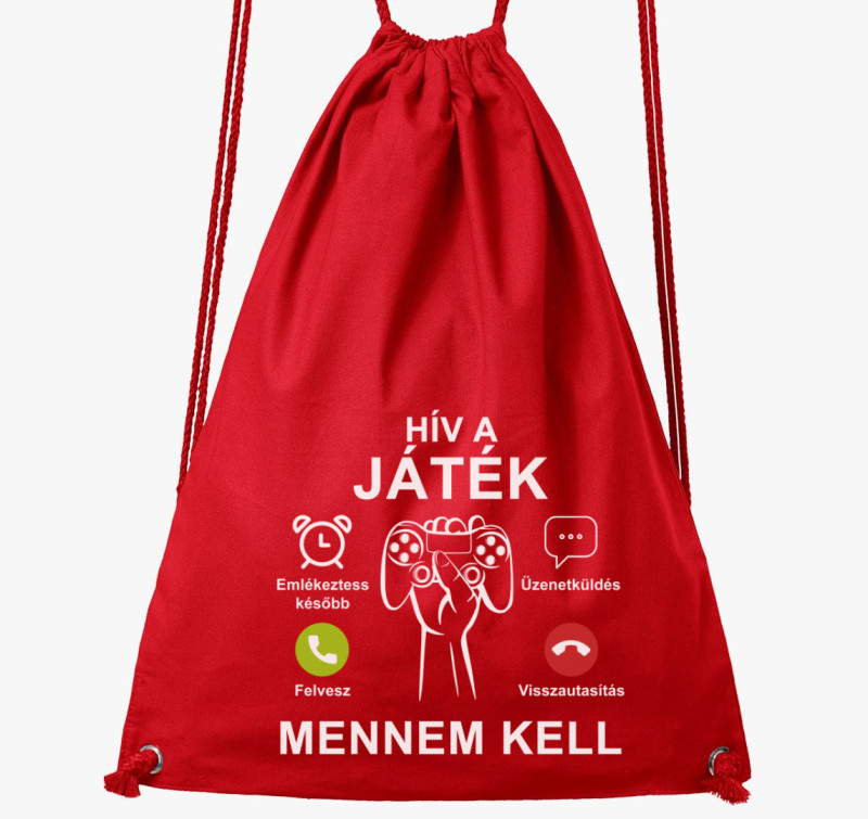 Hív a játék mennem kell tornazsák — Piros