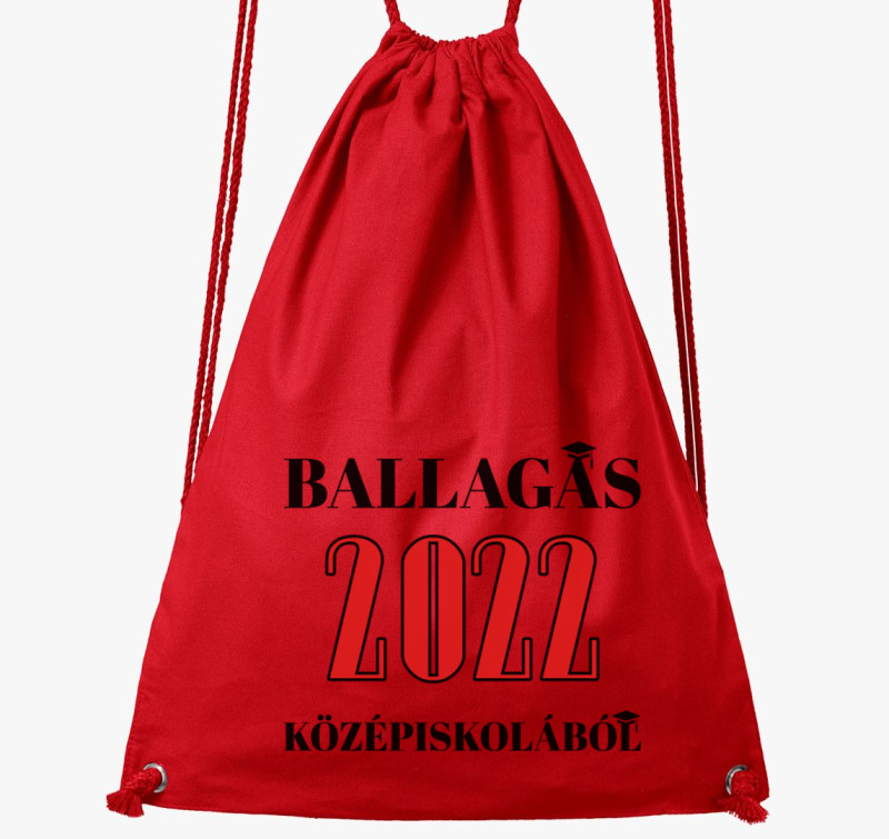 Ballagás 2022 középiskolából tornazsák — Piros