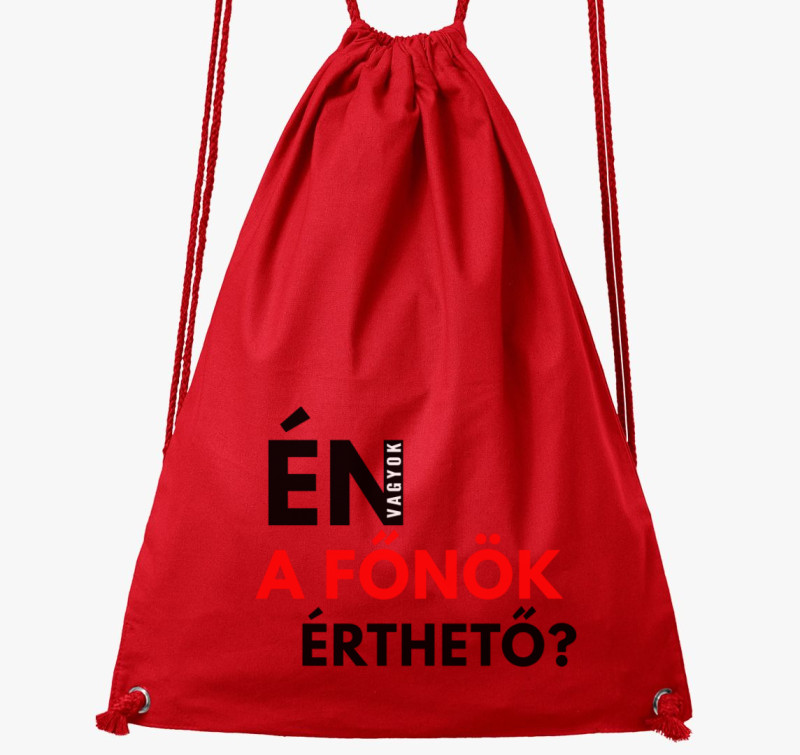 Én vagyok a főnök v2 tornazsák — Piros