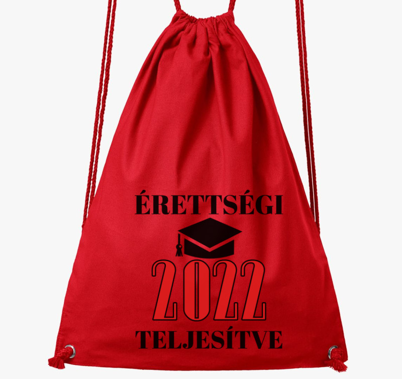 Érettségi teljesítve 2022 tornazsák — Piros