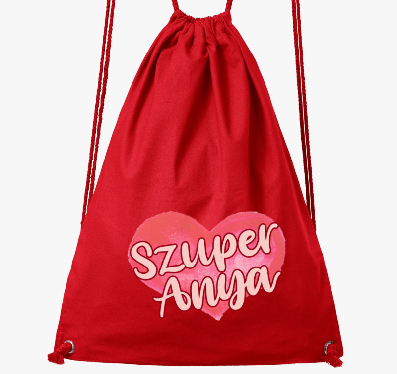 Anyák napi Szuper anya tornazsák — Piros