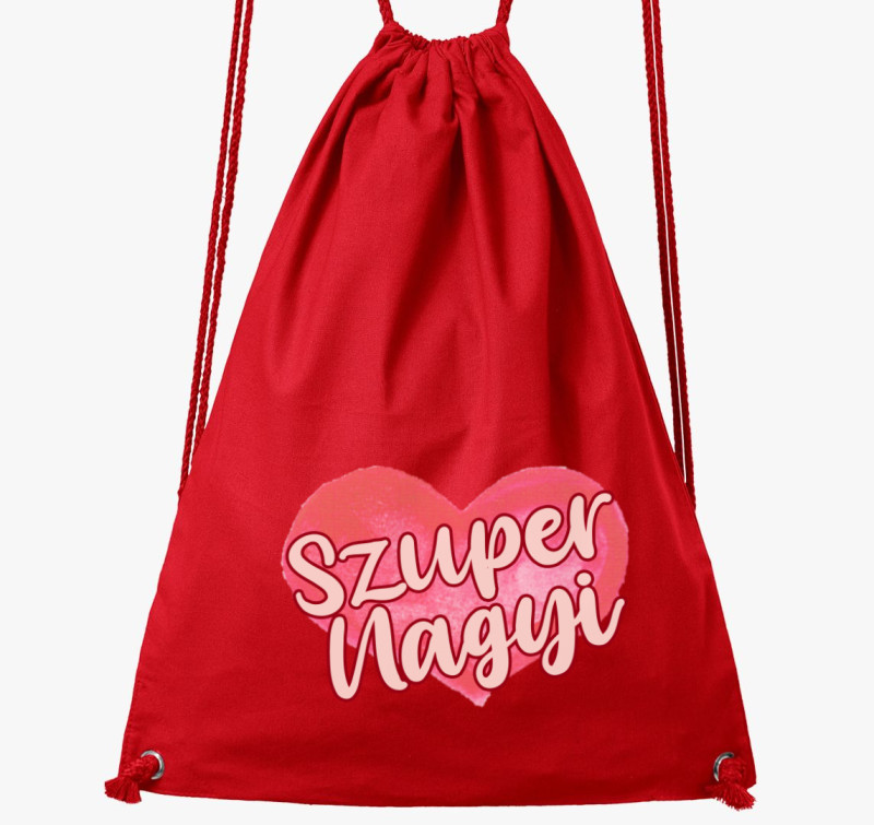 Anyák napi Szuper nagyi tornazsák — Piros