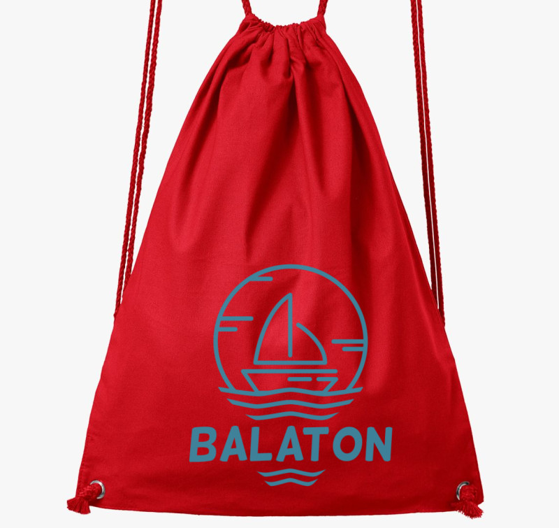 Világoskék Balaton tornazsák — Piros