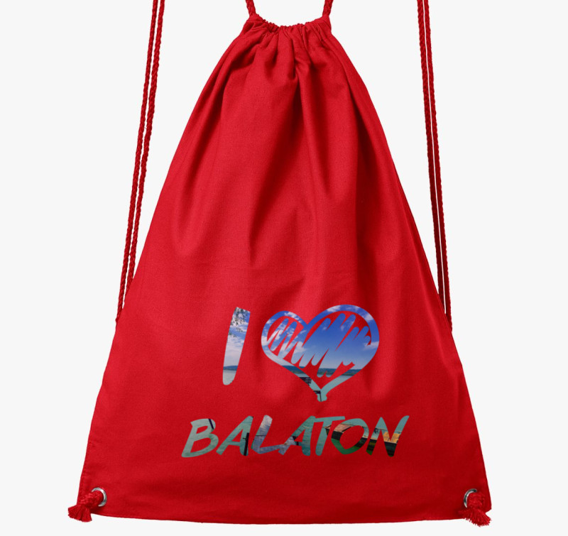 I love Balaton képes tornazsák — Piros