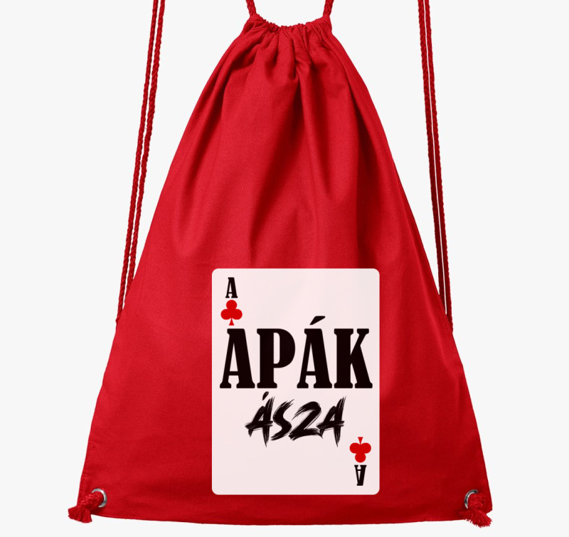 Apák ásza kártyás tornazsák — Piros