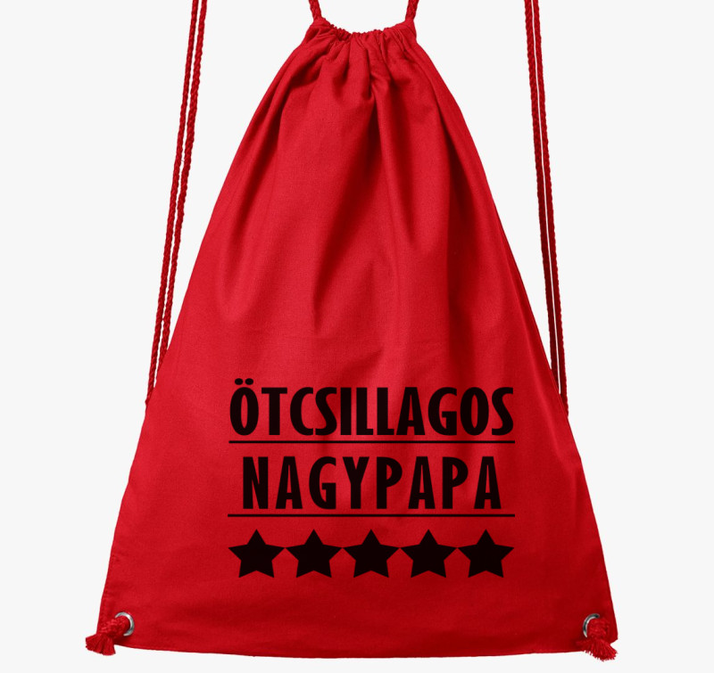 Ötcsillagos nagypapa tornazsák — Piros