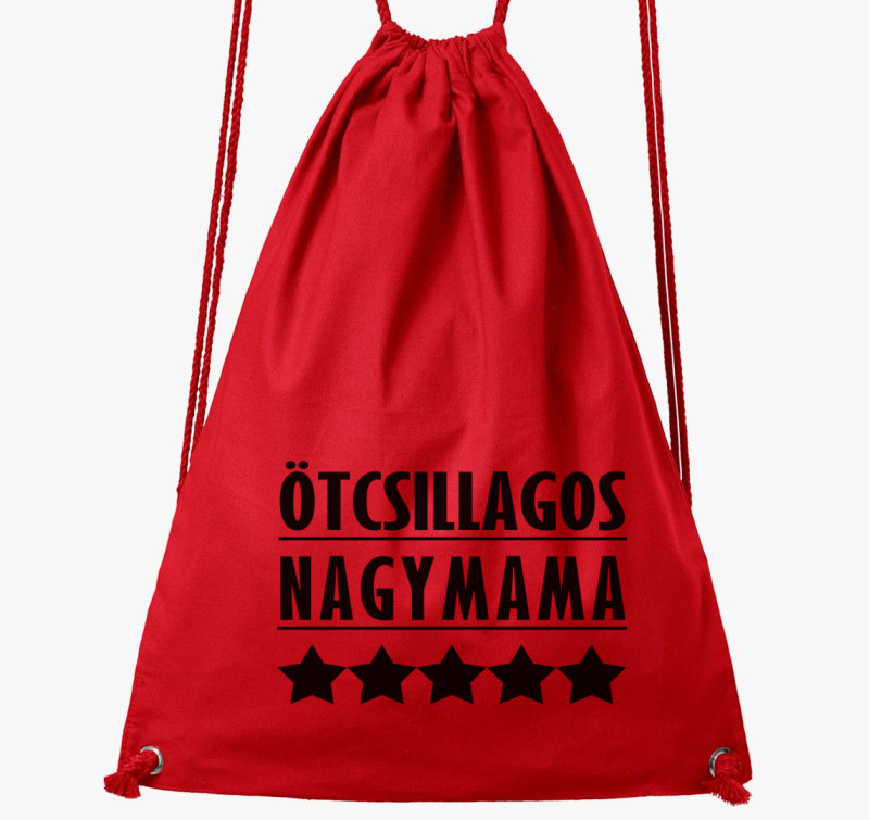 Ötcsillagos nagymama tornazsák — Piros