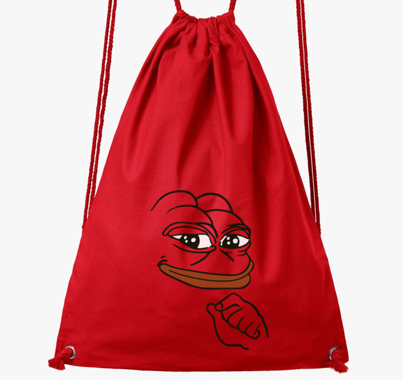 Pepe a Béka mosolygós tornazsák — Piros