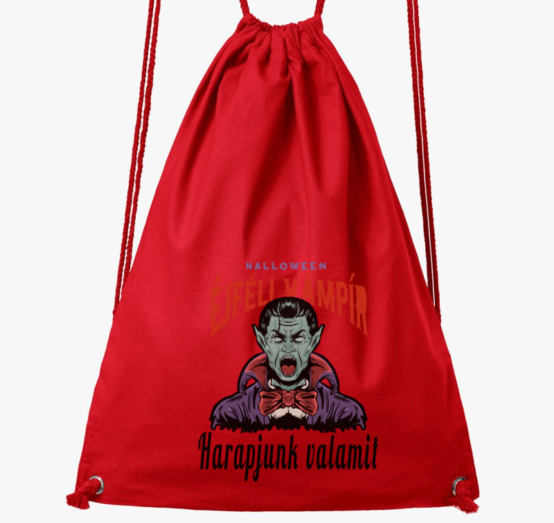 Éjféli vámpír halloweeni tornazsák — Piros