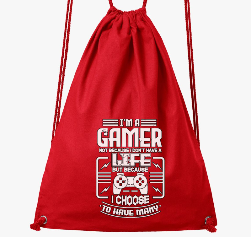 Gamer élet tornazsák — Piros